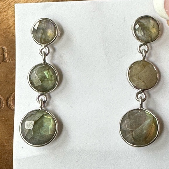 Artisan labradorite sterling silver earrings - Picture 6 of 6
